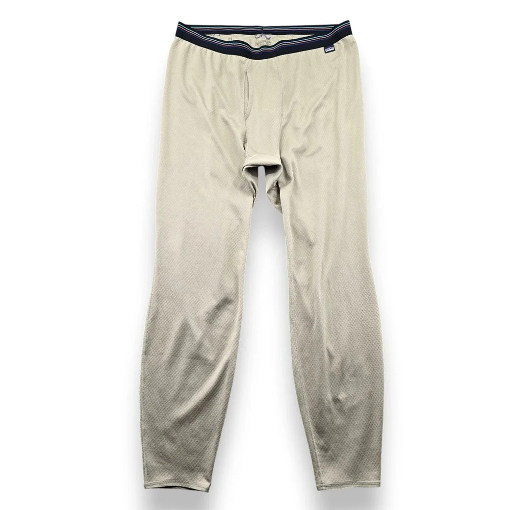 Patagonia Capilene Midweight Mens XL Base Layer Leggings Beige Tan Wicking Pants